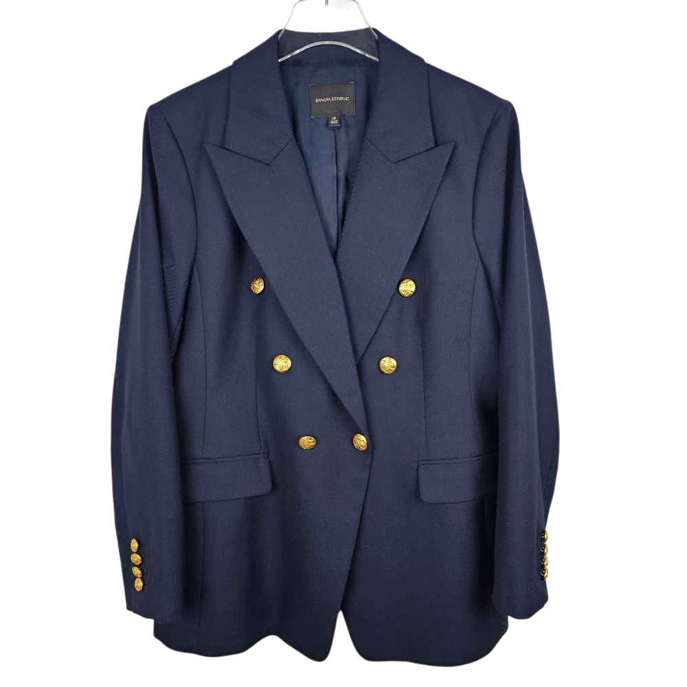 Banana Republic Navy Blue Captain's Blazer Gold Buttons NWOT - Picture 5 of 14